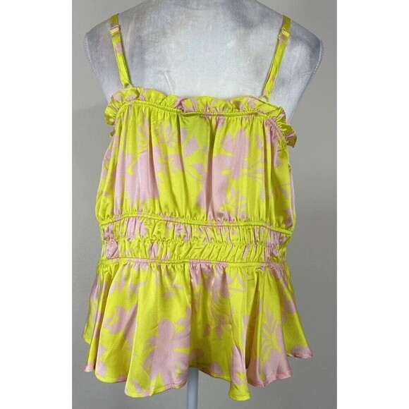 Torrid Peplum Square Neck Crop Cami Pink & Lime Yellow Plus Size 2X (18-20) - Picture 5 of 12
